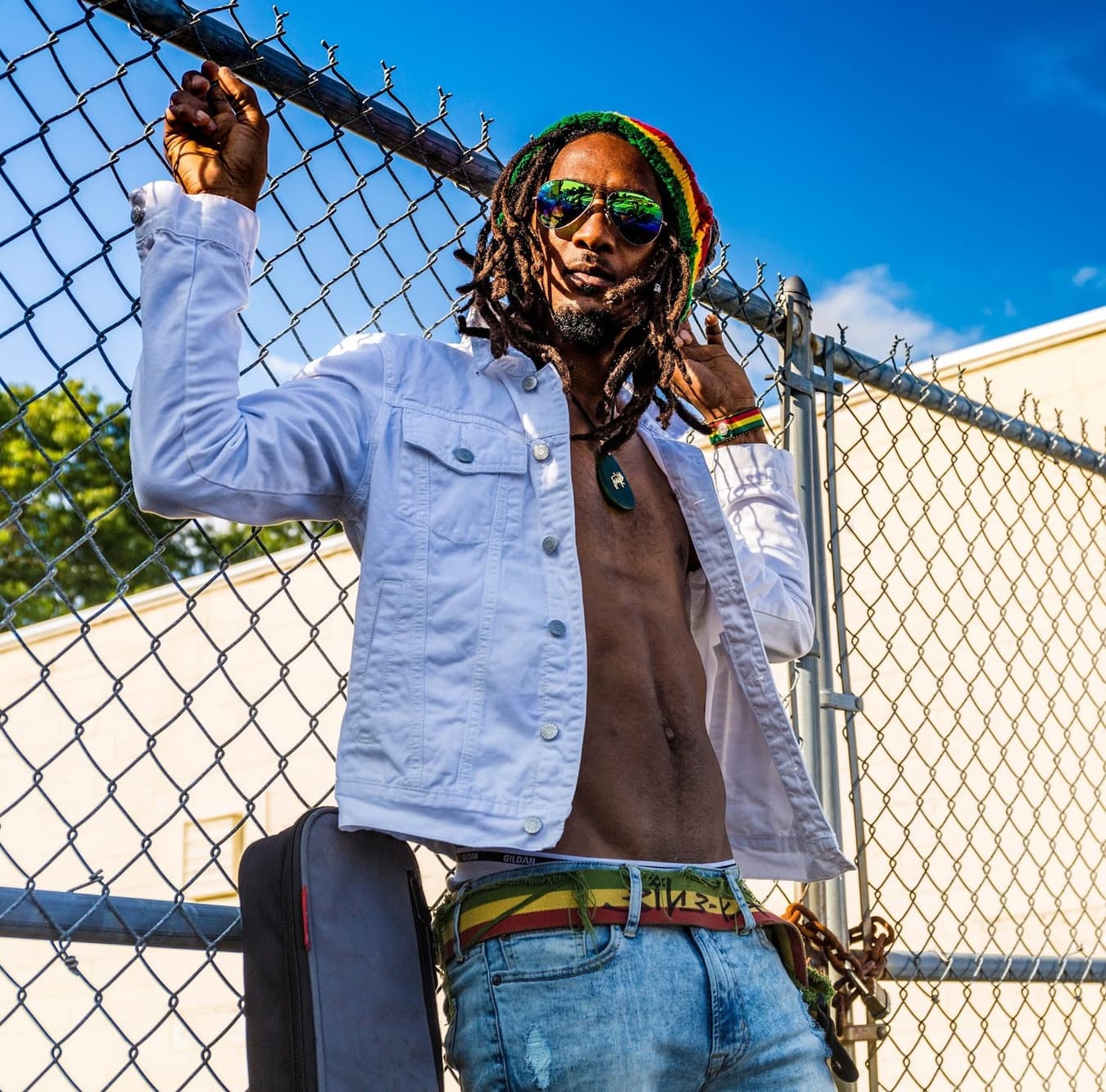 Ky-Enie King portrait at fence